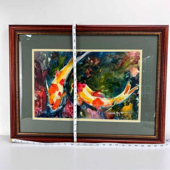 Original Watercolor Coy Koi Fish painting signed artist Judee Brooks - Picture 8 of 8